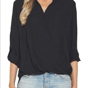 Black Blouse Size L NWT